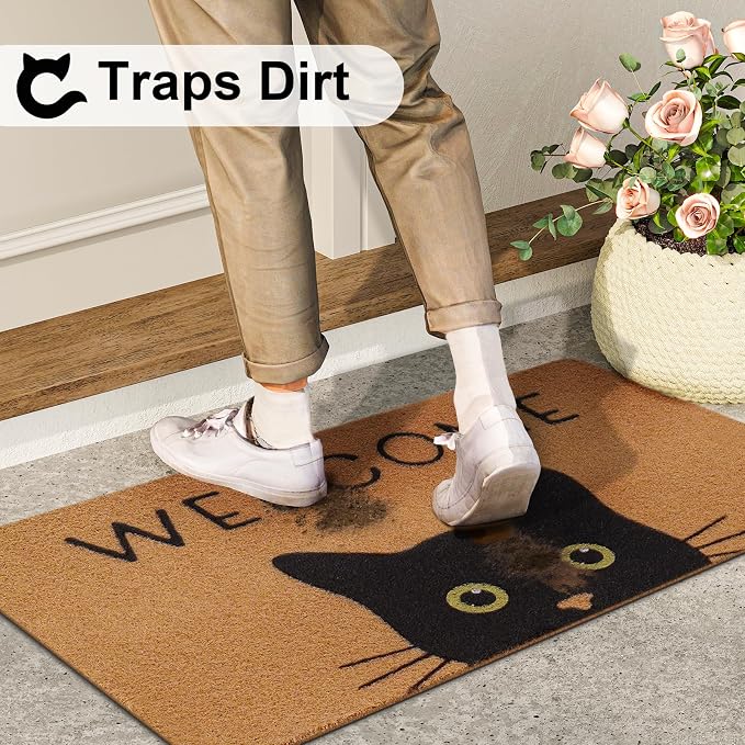 UINI Door Mat Cat Welcome Mat, Non-Slip Cat Welcome Mats - Image 5