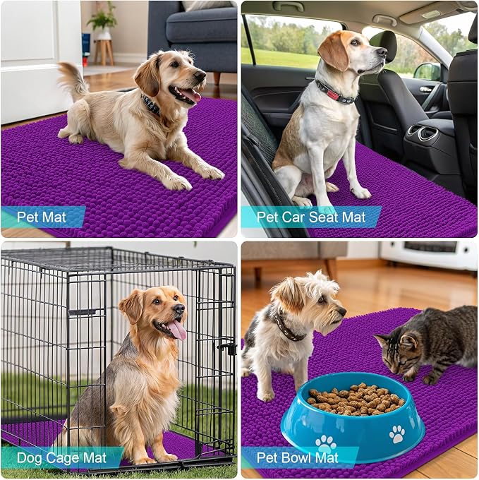 OLANLY Dog Door Mat for Muddy Paws 70x35, Absorbs Moisture and Dirt, Absorbent - Image 7