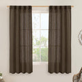 LAMIT Linen Curtains 60 Inch Length 2 Panels, Light Filtering Panels Back Tab by LAMIT