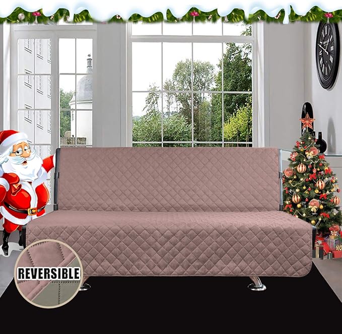 Easy-Going Futon Sofa Slipcover Reversible Sofa Cover Armless Cover Furniture - Image 2