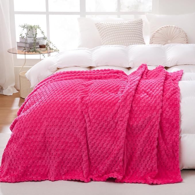 Hot Pink Throw Blanket 50"×70" inches Gifts by Puncuntex