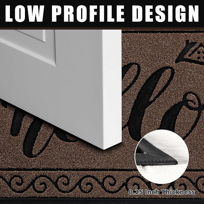 Yimobra Welcome Mats for Front Door 29.5x17, Heavy Duty Waterproof Outdoor Door - Image 4