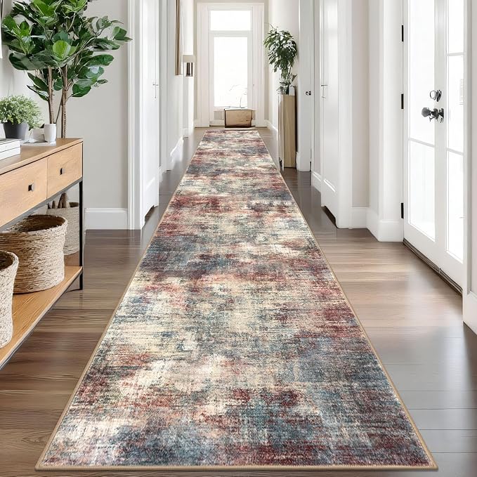IOHOUZE Abstract Runner Rug 3x20 Ft Extra Long Washable Runners by iOhouze