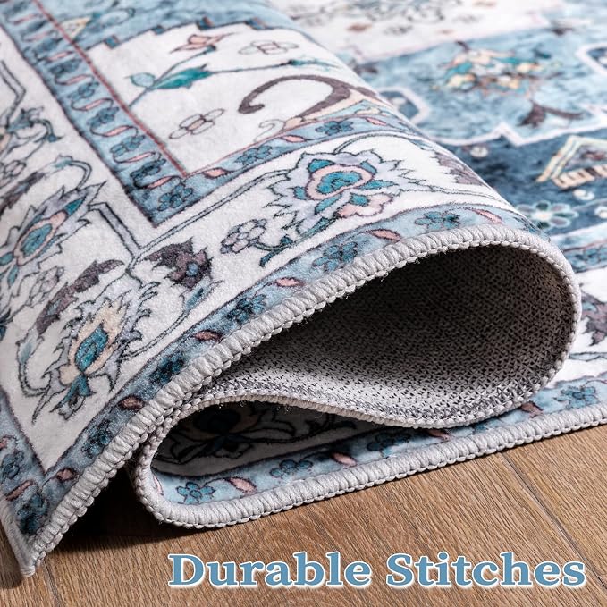 SERISSA Area Rug 3x5 Boho Blue Rugs - Image 9