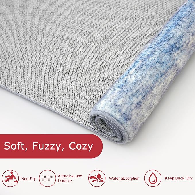 KOZYFLY Washable Area Rug 5x7 Modern Ombre Thin Rugs - Image 6