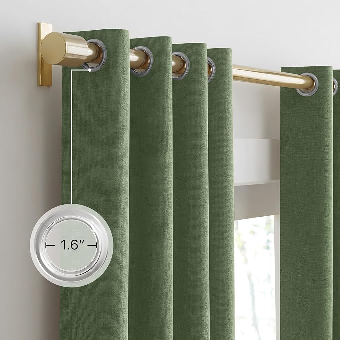 NICETOWN 100% Absolutely Blackout Linen Curtains - Image 4