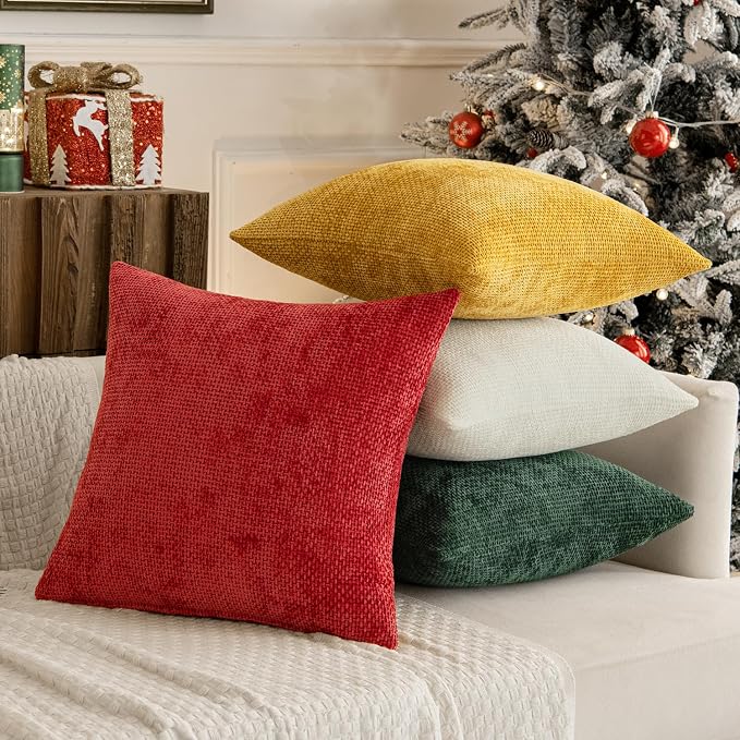 MIULEE Christmas Pack of 4 Couch Throw Pillow Covers 18x18 Inch Christmas - Image 3
