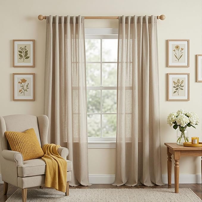 MYSKY HOME Taupe Curtains 96 Inches Long by MYSKYHOME