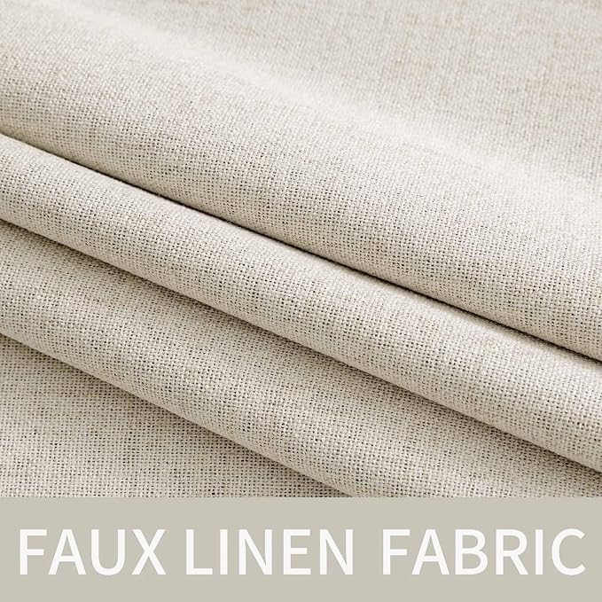 MIULEE Linen Texture Curtains for Bedroom Solid 100% Blackout Thermal Insulated - Image 5