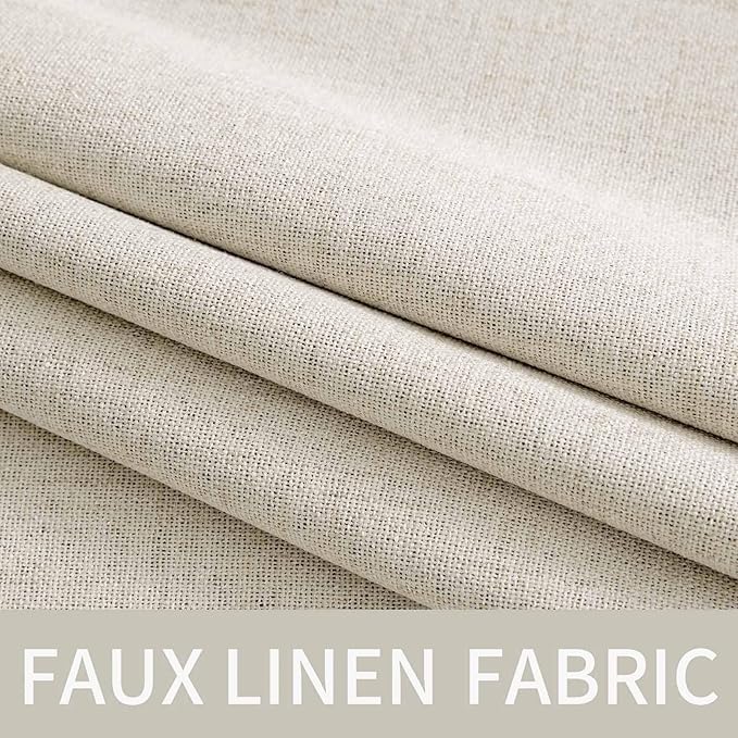 MIULEE Linen Texture Curtains for Bedroom Solid 100% Blackout Thermal Insulated - Image 5