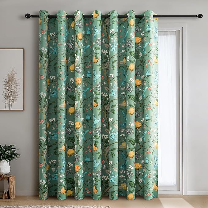 Topfinel Sliding Door Patio Floral Curtains & Drapes by Topfinel