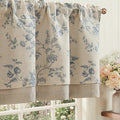 jinchan Amlie Floral Linen Valance Curtain Farmhouse Kitchen Valance by JINCHAN