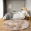 ONASAR Tie-Dye Beige Round Area Rugs 5ft, Soft Bedroom Circle Rug Floor Mats by ONASAR