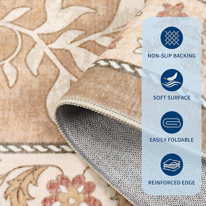 GarveeHome Provence 2x6 Washable Kitchen Runner Rugs Non Slip Vintage Boho - Image 6