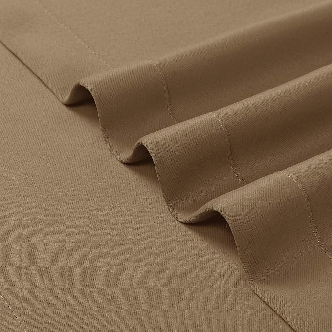 Chyhomenyc Taupe Valances for Window, Room Darkening Short Curtains for Kitchen - Image 9