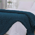 Bigacogo Chunky Knit Throw Blanket by Bigacogo
