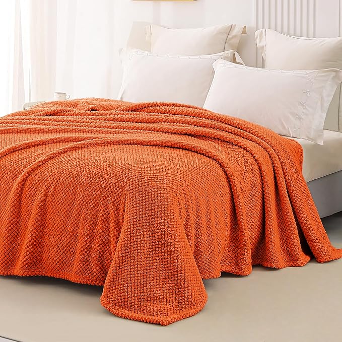 Whale Flotilla Twin Size Fuzzy Fleece Blanket, Fluffy Warm Soft Jacquard Bed - Image 4