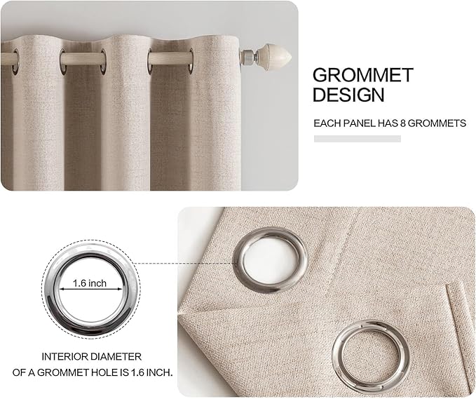 MIULEE 100% Blackout Polyester Textured Curtains - Image 4