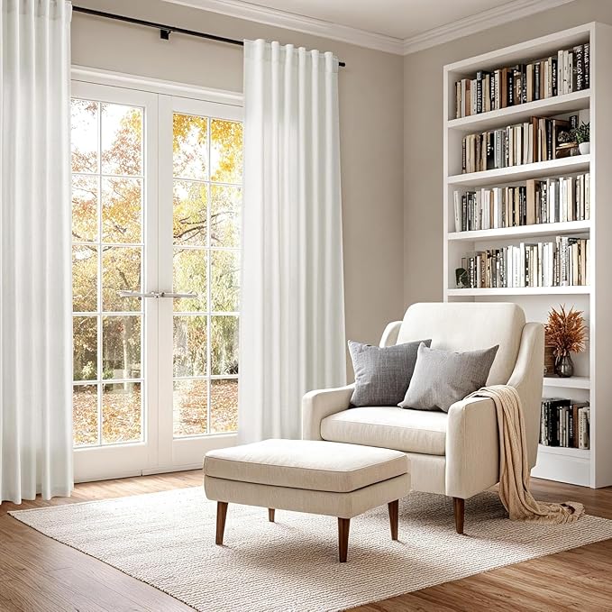Nanspring Cream 80 inch Linen Curtains - Image 6
