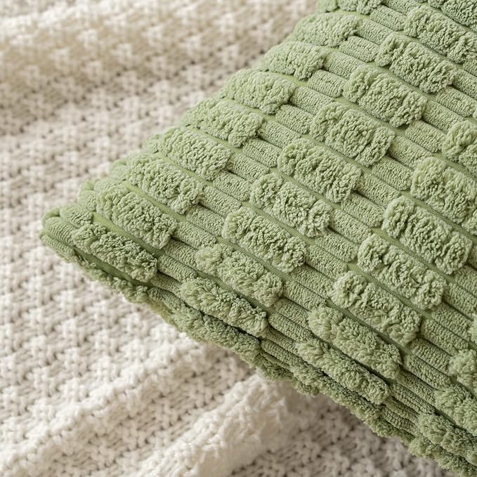 MIULEE Pack of 2 Spring Corduroy Decorative Throw Pillow Covers 18x18 Inch Soft - Image 2