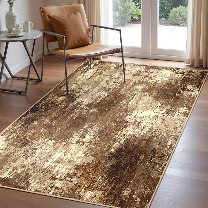 Washable Area Rugs 3'x5' Non-Slip Modern Abstract Soft by RELEANY