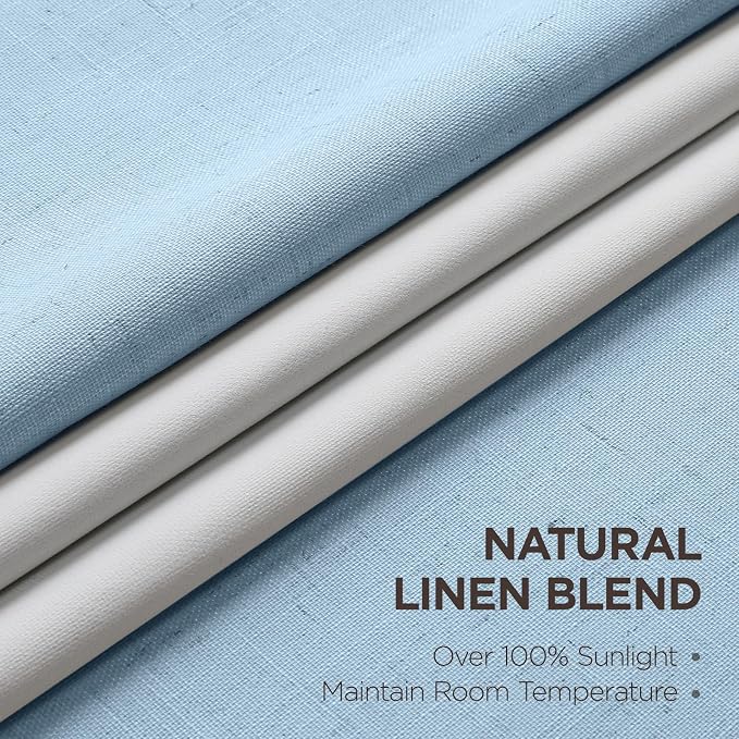 Joydeco Pinch Pleated Linen Curtains - Image 2