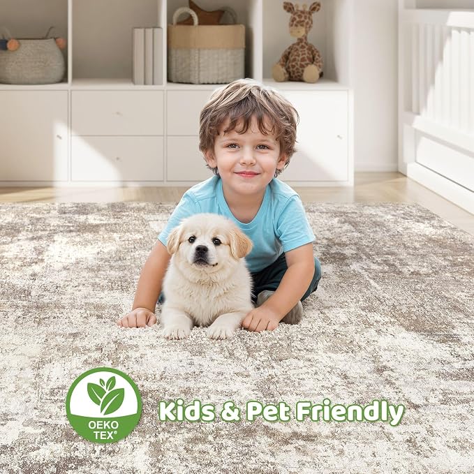 LOONGRUG 8x10 Area Rugs Washable Large Neutral Modern Living Room Rug | - Image 7
