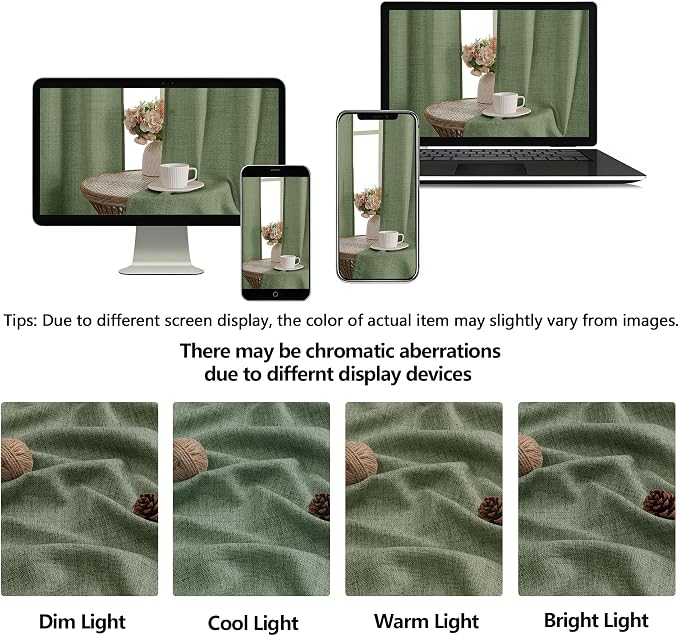 OWENIE Sage Green Valances for Windows 1 Pcs 22 Inch Length, Light Filtering - Image 9