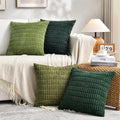 Fancy Homi Set of 4 Green Boho Winter Decorative Throw Pillow Covers 22x22 Inch by Fancy+Homi