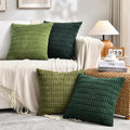 Fancy Homi Set of 4 Green Boho Winter Decorative Throw Pillow Covers 26x26 Inch by Fancy+Homi