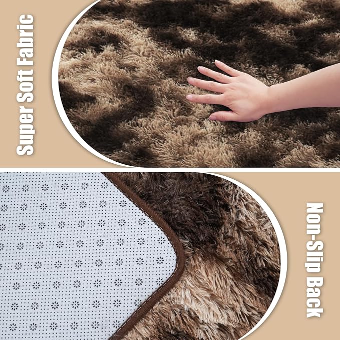 Shag Area Rug for Bedroom 3x5, Fluffy Area Rugs for Living Room, Soft Fuzzy Rug - Image 3