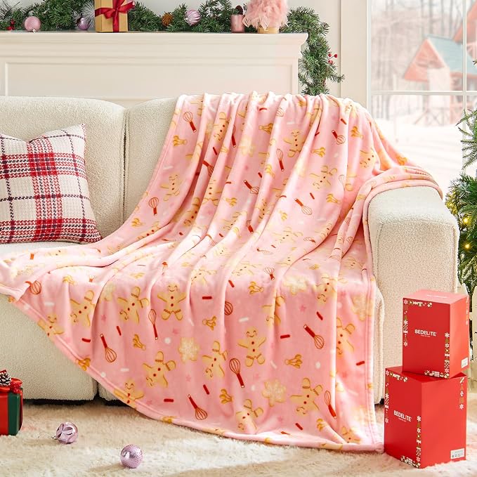 BEDELITE Pink Christmas Throw Blanket - Image 5
