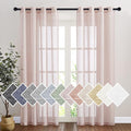 NICETOWN Semi Sheer Linen Pink Curtains by NICETOWN