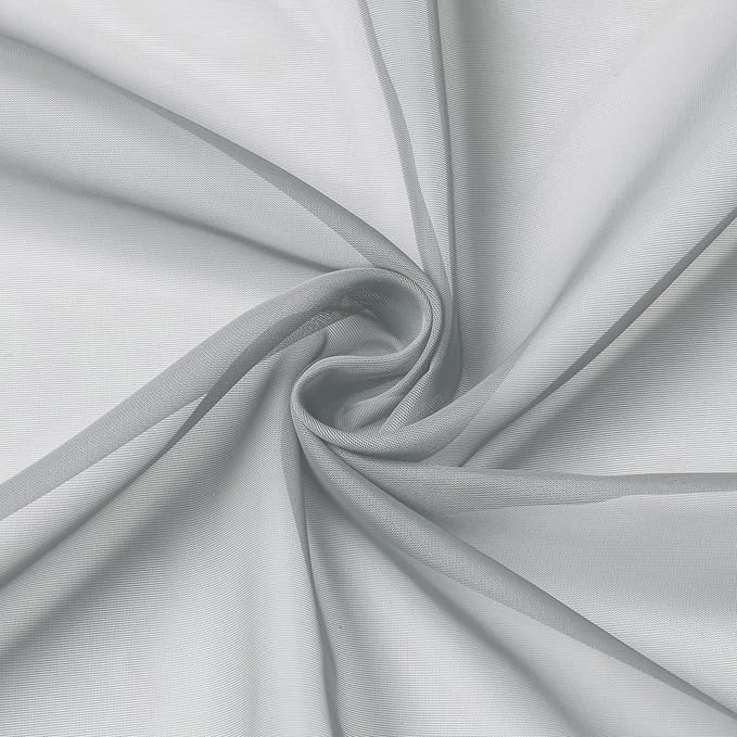 Aiyufeng Light Grey Sheer Window Curtains 84 Inches Long 2 PCS- Rod Pocket - Image 4