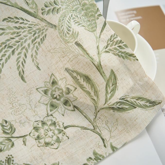 jinchan Linen Floral Curtains for Living Room - Image 6