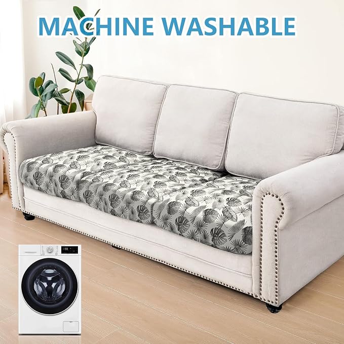 Leather Look Couch Cushion Covers Sofa Seat Slipcovers Sets Couches Furniture - Image 2