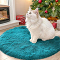 OLANLY Teal Round Rugs for Bedroom by OLANLY