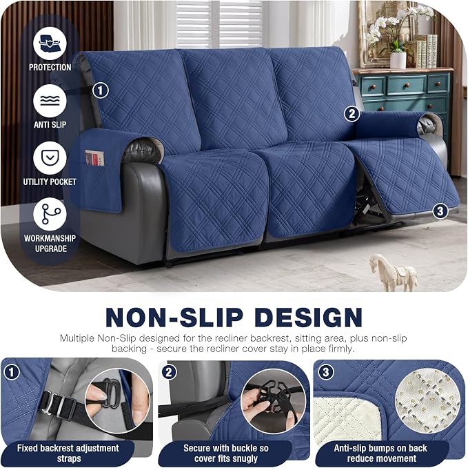 TAOCOCO 100% Waterproof Recliner Sofa Cover, Non Slip Split Couch Covers - Image 5
