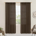 LAMIT Dark Brown 78 inch Linen Curtains by LAMIT