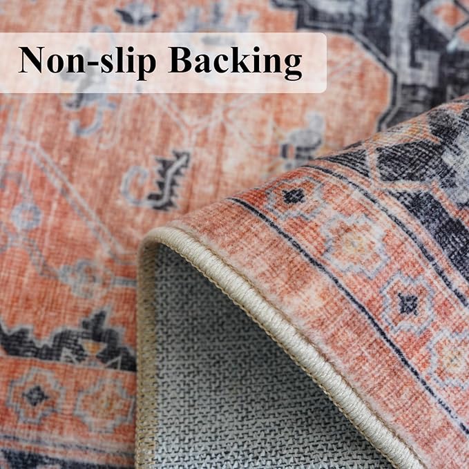 Washable 2x6 Hallway Runner Rug: Vintage Water Resistant Kitchen Entryway Rug - Image 5