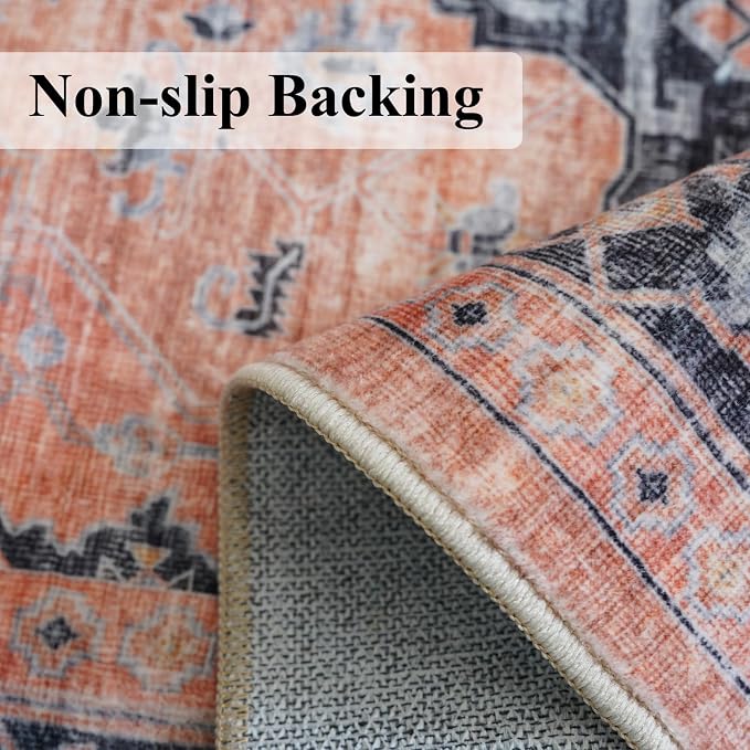 Washable 2x3 Small Area Rug: Vintage Indoor Soft Non Slip Door Mat Stain - Image 6