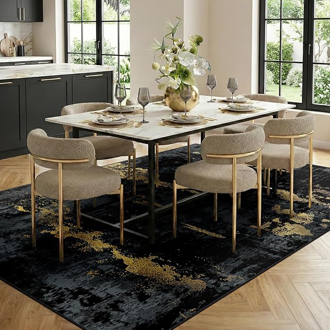 Washable Area Rugs 8'x10' Non-Slip Modern Abstract Soft - Image 3