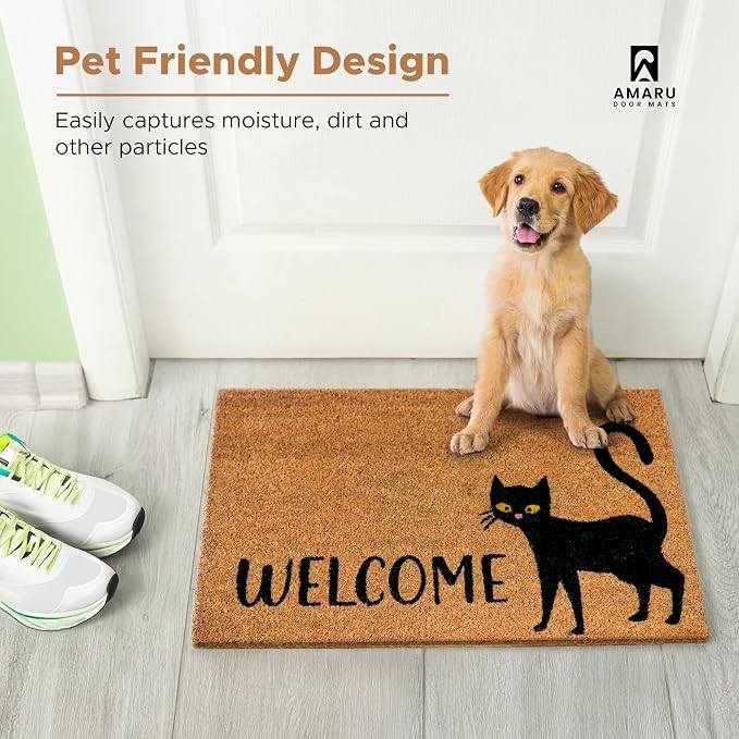 Black Cat - 17"x29" - Coir Door Mat - Welcome Mats - Image 7