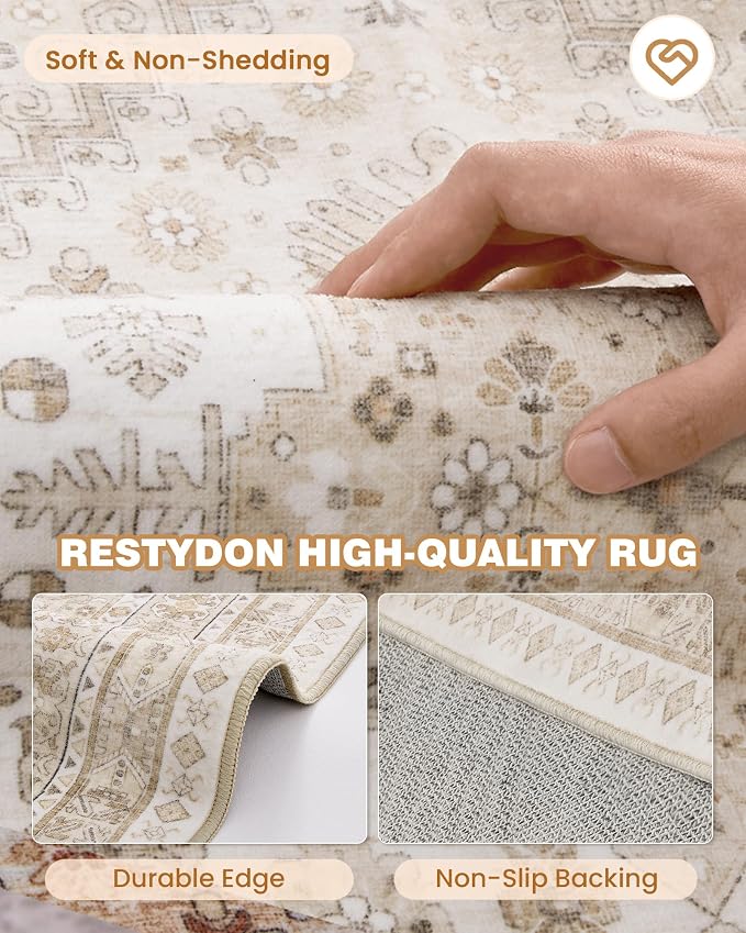 Washable Rugs 8x10 Area Rugs for Living Room, Non-Slip Backing Large Rug for - Image 7