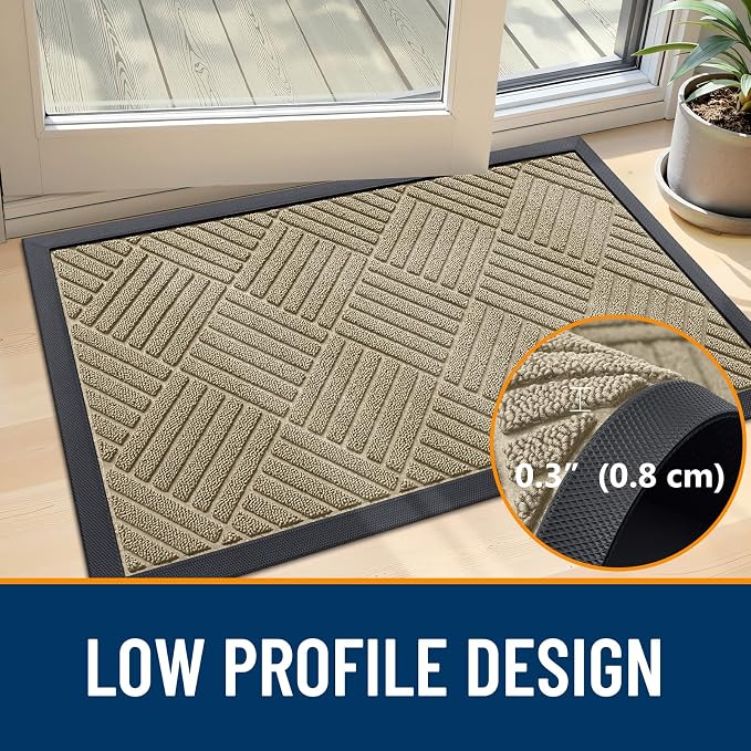 OLANLY Front Door Mat Outside Entrance 47x32, Heavy Duty Sturdy Natural Rubber - Image 4