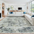 10x12 Area Rugs for Living Room Washable Rug: Anti-Skid Abstract Modern Living by Crority