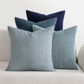 MIULEE Soft Corduroy Decorative Throw Pillow Covers Blue Navy Series 16x16 | by MIULEE