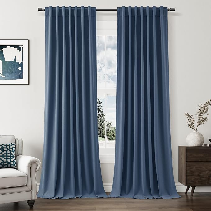 Guken 100% Blackout Curtains 96 Inch Length 2 Panels Set by Guken