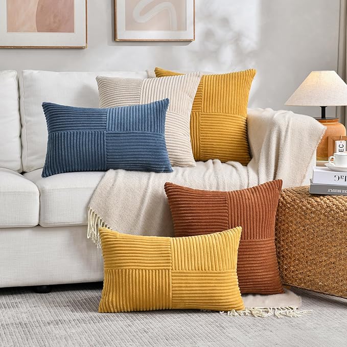 Fancy Homi 2 Packs Rust Lumbar Decorative Throw Pillow Covers 14x24 Inch - Image 6