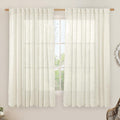 LAMIT Light Filtering Natural Linen Curtains 63 inches Long, Ivory Cream Linen by LAMIT